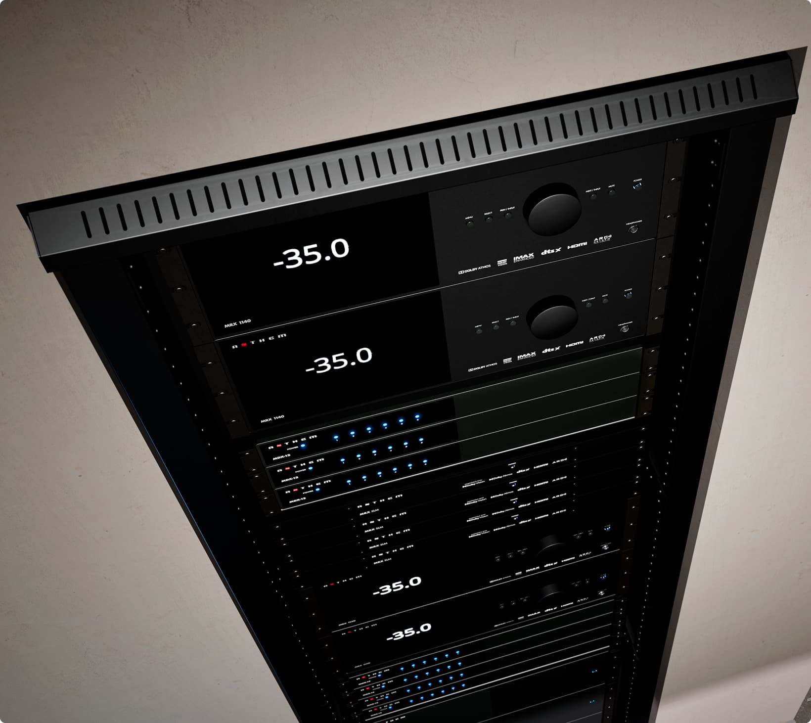 visual depiction of zone independent subwoofer control throughout the home