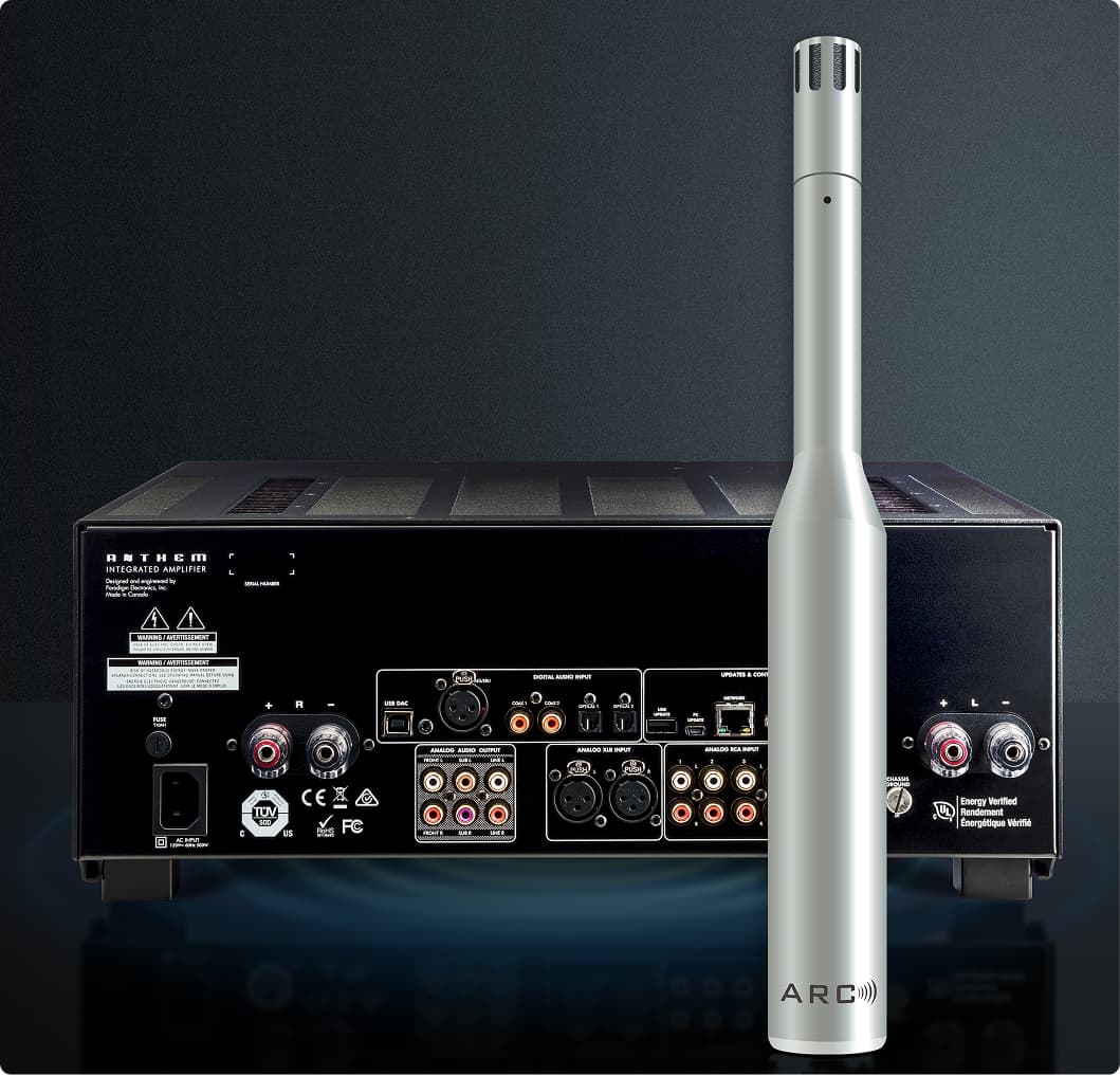 STR Integrated rear panel featuring Anthem Room Correction microphone